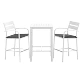 Gardeon Outdoor Bar Set Stools 3-Piece Dining Chairs Table Patio Aluminium Bistro Set Chez Guru