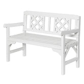Gardeon Outdoor Garden Bench Wooden Chair 2 Seat Patio Furniture Lounge White Chez Guru
