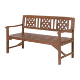 Gardeon Outdoor Garden Bench Wooden Chair 3 Seat Patio Furniture Lounge Natural Chez Guru