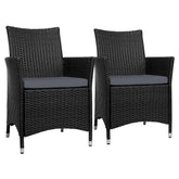 Gardeon Outdoor Dining Chairs Patio Furniture Wicker Garden Cushion Idris 2PC Chez Guru