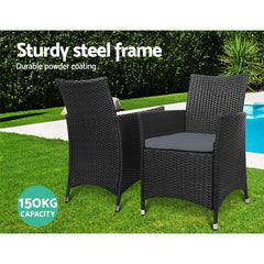 Gardeon Outdoor Dining Chairs Patio Furniture Wicker Garden Cushion Idris 2PC Chez Guru