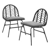 Gardeon 2x Outdoor Chairs Dining Chair Lounge Wicker Patio Furniture Black Chez Guru