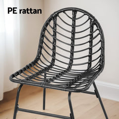 Gardeon 2x Outdoor Chairs Dining Chair Lounge Wicker Patio Furniture Black Chez Guru