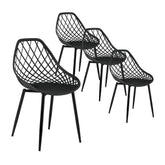 Gardeon 4PC Outdoor Dining Chairs PP Lounge Chair Patio Garden Furniture Black