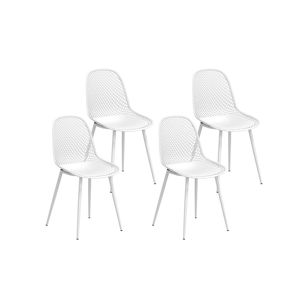 Gardeon 4PC Outdoor Dining Chairs PP Lounge Chair Patio Garden Furniture White Chez Guru