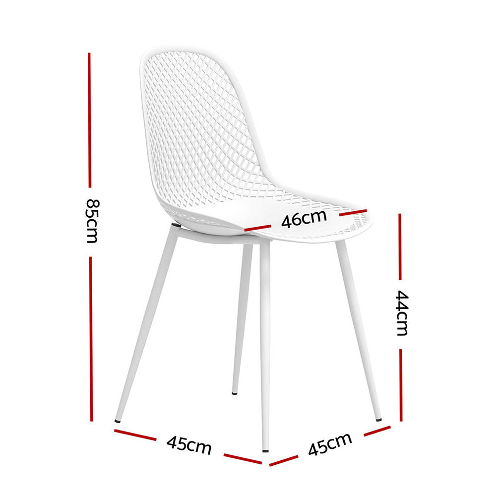 Gardeon 4PC Outdoor Dining Chairs PP Lounge Chair Patio Garden Furniture White Chez Guru