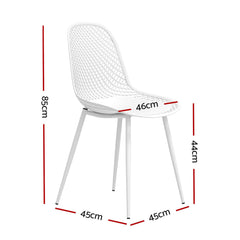 Gardeon 4PC Outdoor Dining Chairs PP Lounge Chair Patio Garden Furniture White Chez Guru