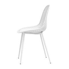 Gardeon 4PC Outdoor Dining Chairs PP Lounge Chair Patio Garden Furniture White Chez Guru
