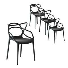 Gardeon 4PC Outdoor Dining Chairs PP Portable Stackable Chair Patio Furniture Chez Guru
