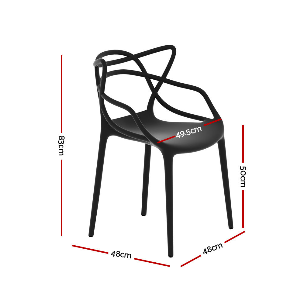 Gardeon 4PC Outdoor Dining Chairs PP Portable Stackable Chair Patio Furniture Chez Guru