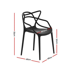 Gardeon 4PC Outdoor Dining Chairs PP Portable Stackable Chair Patio Furniture Chez Guru
