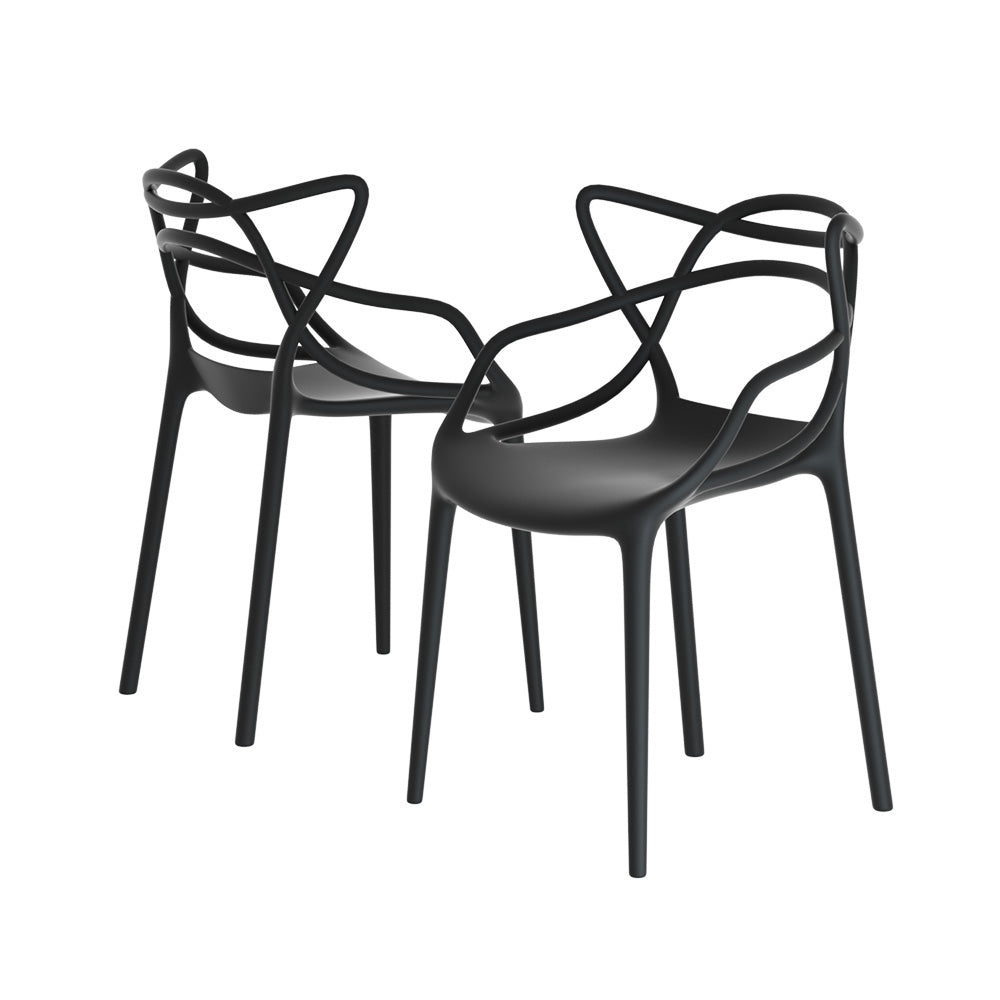 Gardeon 4PC Outdoor Dining Chairs PP Portable Stackable Chair Patio Furniture Chez Guru
