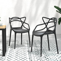 Gardeon 4PC Outdoor Dining Chairs PP Portable Stackable Chair Patio Furniture Chez Guru