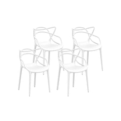 Gardeon 4PC Outdoor Dining Chairs PP Portable Stackable Chair Patio Furniture White Chez Guru