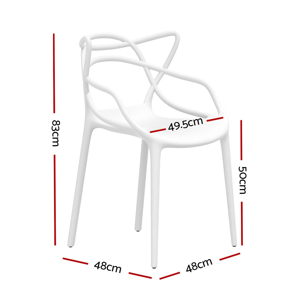 Gardeon 4PC Outdoor Dining Chairs PP Portable Stackable Chair Patio Furniture White Chez Guru