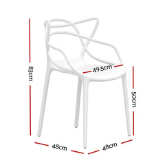 Gardeon 4PC Outdoor Dining Chairs PP Portable Stackable Chair Patio Furniture White Chez Guru