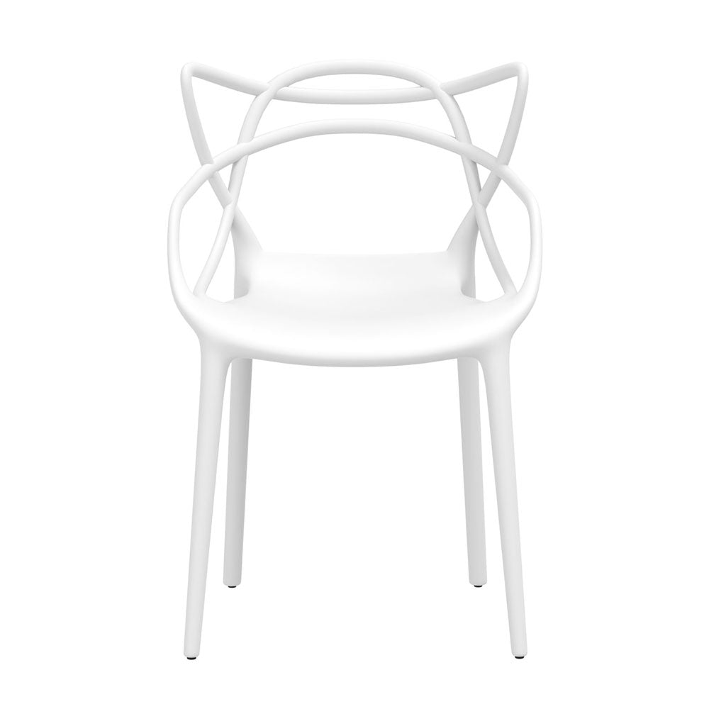 Gardeon 4PC Outdoor Dining Chairs PP Portable Stackable Chair Patio Furniture White Chez Guru