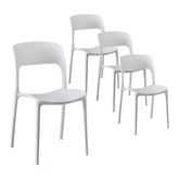 Gardeon 4PC Outdoor Dining Chairs Stackable PP Patio Chair Garden Furniture White
