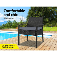 Gardeon Outdoor Dining Chairs Patio Furniture Rattan Lounge Chair Cushion Felix Chez Guru