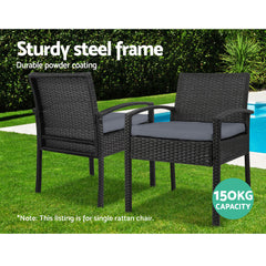 Gardeon Outdoor Dining Chairs Patio Furniture Rattan Lounge Chair Cushion Felix Chez Guru