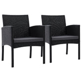 Gardeon 2PC Outdoor Dining Chairs Patio Furniture Rattan Lounge Chair XL Ezra Chez Guru