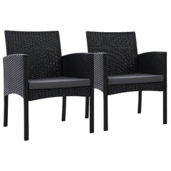 Gardeon 2PC Outdoor Dining Chairs Patio Furniture Rattan Lounge Chair XL Ezra Chez Guru