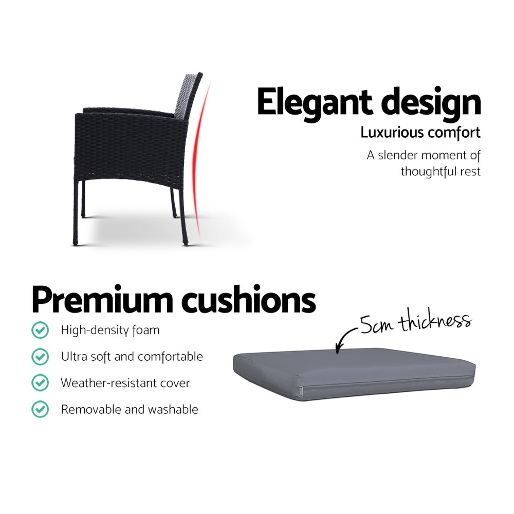 Gardeon 2PC Outdoor Dining Chairs Patio Furniture Rattan Lounge Chair XL Ezra Chez Guru