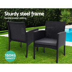 Gardeon 2PC Outdoor Dining Chairs Patio Furniture Rattan Lounge Chair XL Ezra Chez Guru