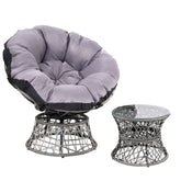Gardeon Outdoor Lounge Setting Papasan Chair Wicker Table Garden Furniture Grey Chez Guru
