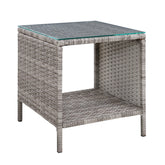 Gardeon Coffee Side Table Wicker Desk Rattan Outdoor Furniture Garden Grey Chez Guru