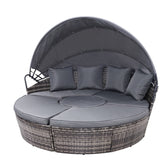 Gardeon Sun Lounge Setting Wicker Lounger Day Bed Patio Outdoor Furniture Grey Chez Guru