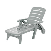 Gardeon Sun Lounger Folding Lounge Chair Wheels Patio Outdoor Furniture Grey Chez Guru