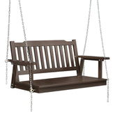 Gardeon Porch Swing Chair With Chain Outdoor Furniture Wooden Bench 2 Seat Brown Chez Guru