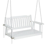 Gardeon Porch Swing Chair With Chain Outdoor Furniture Wooden Bench 2 Seat White Chez Guru