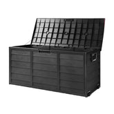Gardeon Outdoor Storage Box 290L Lockable Organiser Garden Deck Shed All Black Chez Guru