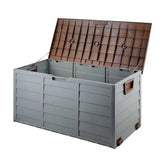 Gardeon Outdoor Storage Box 290L Lockable Organiser Garden Deck Shed Tool Brown Chez Guru