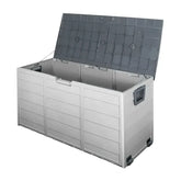 Gardeon Outdoor Storage Box 290L Lockable Organiser Garden Deck Shed Tool Grey Chez Guru