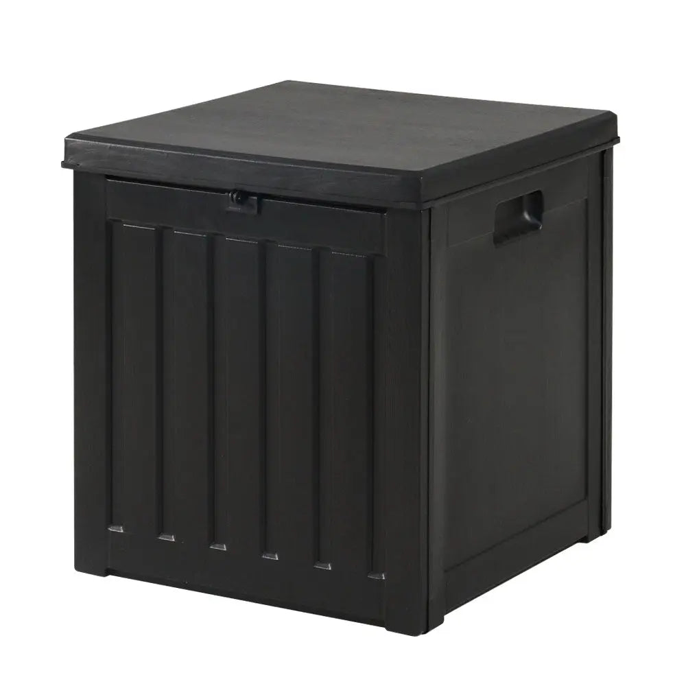 Gardeon Outdoor Storage Box 80L Container Lockable Garden Toy Tool Shed Black Chez Guru