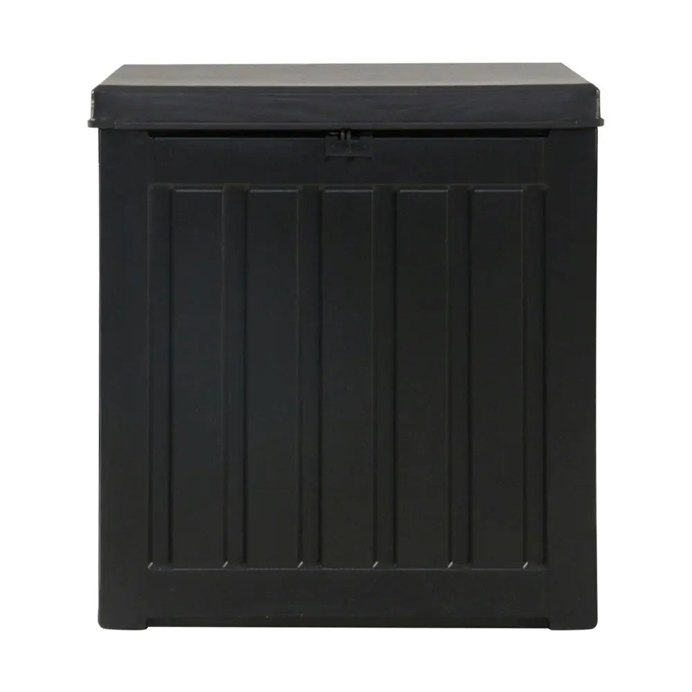 Gardeon Outdoor Storage Box 80L Container Lockable Garden Toy Tool Shed Black Chez Guru