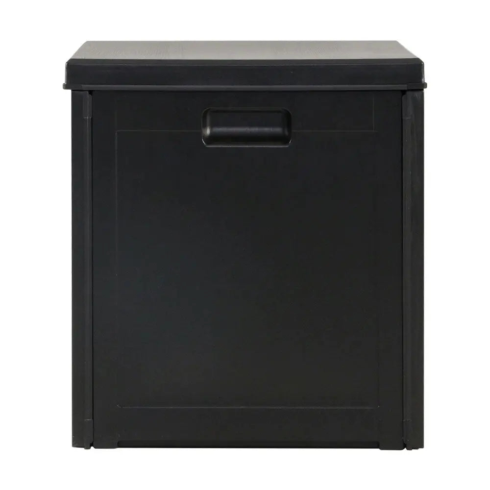 Gardeon Outdoor Storage Box 80L Container Lockable Garden Toy Tool Shed Black Chez Guru