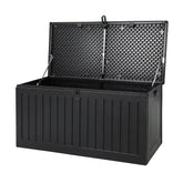 Gardeon Outdoor Storage Box 270L Container Lockable Garden Bench Tool Shed Black Chez Guru