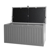 Gardeon Outdoor Storage Box 270L Container Lockable Garden Bench Tool Shed Grey Chez Guru