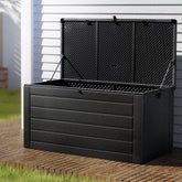Gardeon Outdoor Storage Box 680L Container Lockable Garden Bench Shed Tool All Black Chez Guru