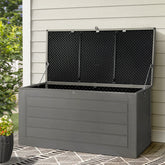Gardeon Outdoor Storage Box 680L Container Lockable Garden Bench Tool Shed Black Chez Guru