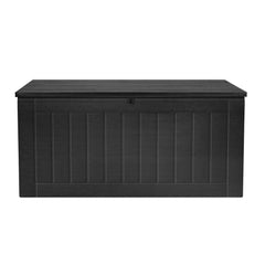 Gardeon Outdoor Storage Box 830L Container Lockable Bench Tool Shed All Black Chez Guru
