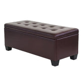 Artiss Storage Ottoman Blanket Box 97cm Leather Brown - Chez Guru