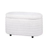 Artiss Storage Ottoman Blanket Box 87cm Boucle Fabric Oval - Chez Guru
