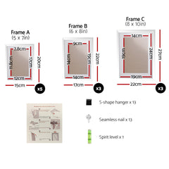 Artiss Photo Frames Art Holder 11PCS 5x7" 6x8" 8x10" White Chez Guru