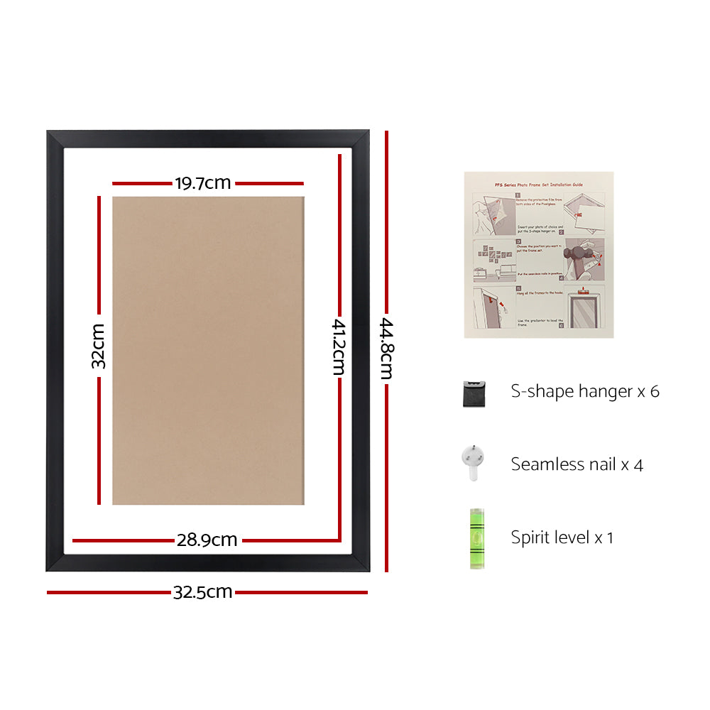 3 PCS Photo Frame Wall Set A3 Picture Home Decor Art Gift Present Black Chez Guru