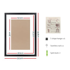 3 PCS Photo Frame Wall Set A3 Picture Home Decor Art Gift Present Black Chez Guru